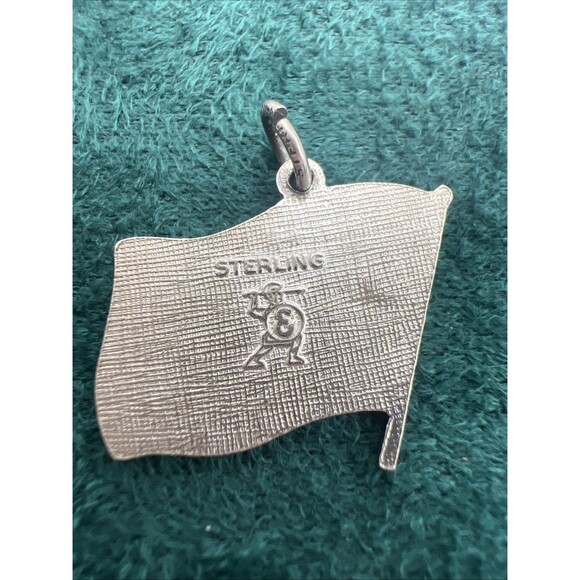 Elco Vintage Texas State Flag Enamel 925 Sterling Silver Charm Pendant Red Blue - Picture 4 of 7